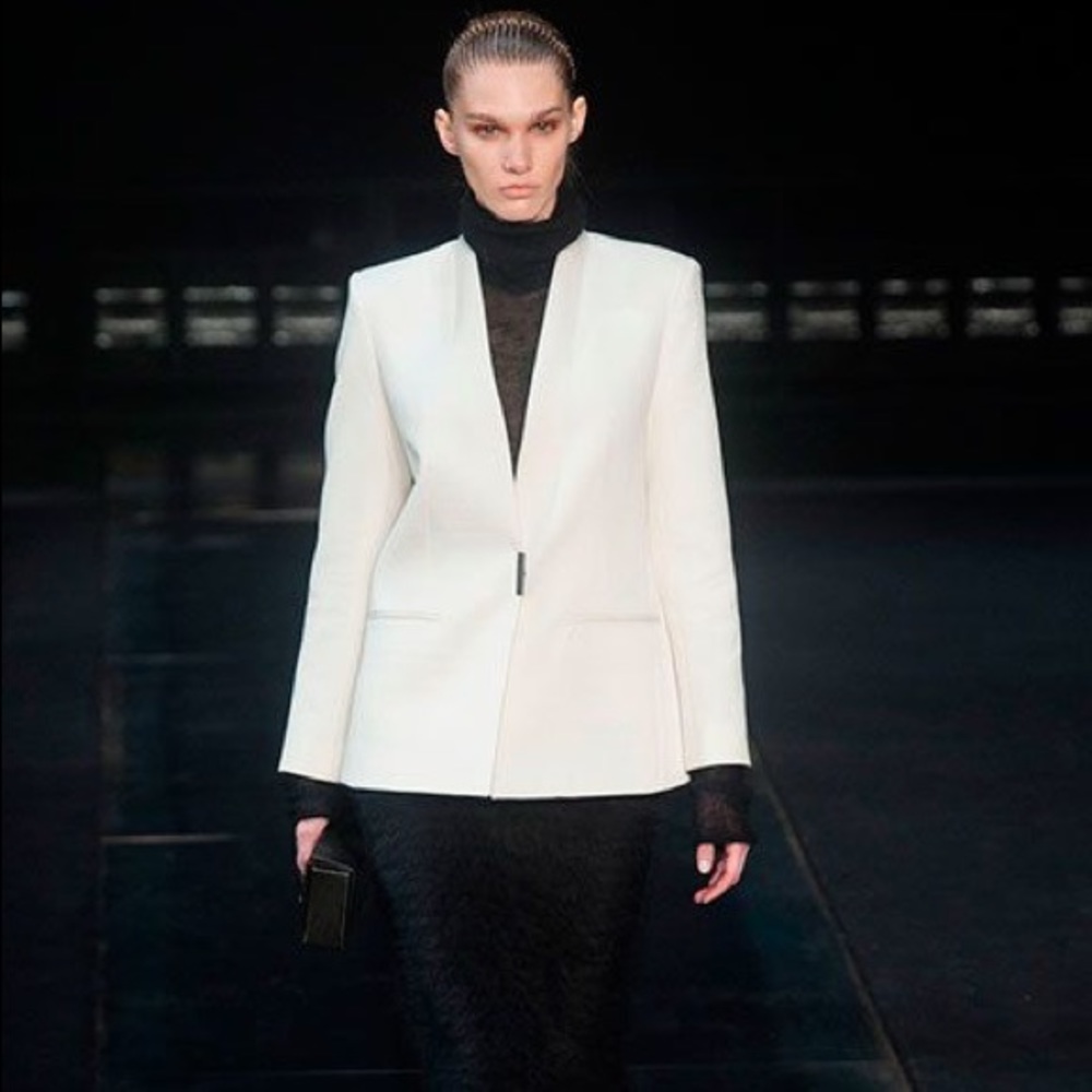 Helmut Lang white minimalism blazer jacket